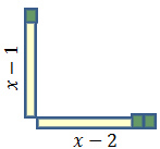  Vertical x+1 green square, horizontal x+2 green square