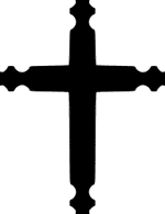 A graphic of symbols related to the Christian faith: A a cross