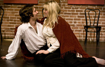A photograph of Romeo and a female character in the play Romeo and Juliet.