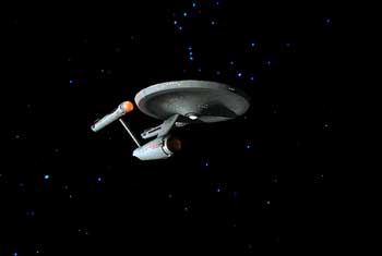 An image of the Starship Enterprise from the 1960s television series “Star Trek”