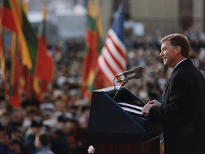 Photo of a politician giving a speech.