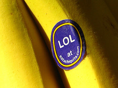 Banana with LOL sticker, © 2008 by 92wardsenatorfe
