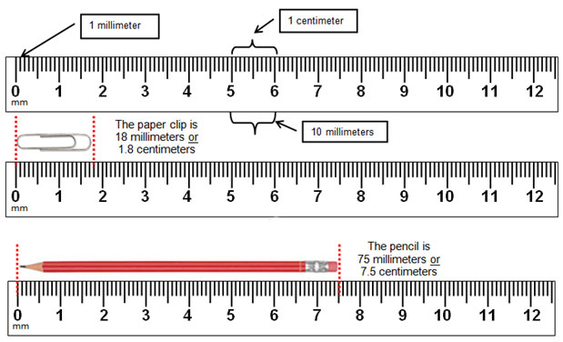 Diagram of how to read a metric ruler | Reading a ruler, Centimeter