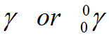 Greek letter gamma or Greek letter gamma, preceded by subscript and superscript zeros.