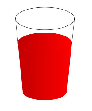 drawing of a glass of red liquid