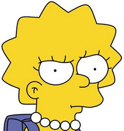 An image of the cartoon character Lisa Simpson. In this image she has an angry look on her face. 