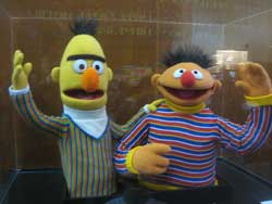 A photograph of the popular Sesame Street Muppet duo Ernie and Bert