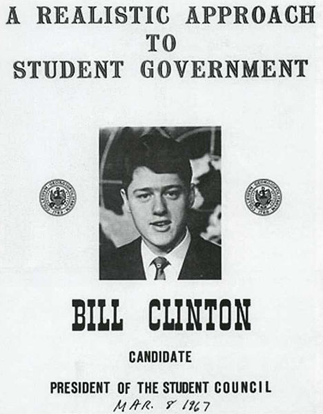 Former President Bill Clinton’s flyer as he ran for President of the student body at Georgetown University in 1967