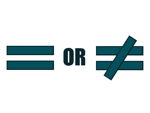 a symbol illustrating matches verses does not match