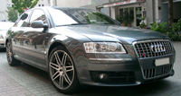 A photograph of an Audi A8 luxury sedan.