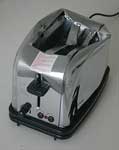 A photograph of a damaged toaster