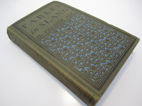 photo of an early edition of the book “Fables in Slang”