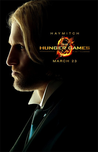 A poster of the character Haymitch from the movie, The Hunger Games
