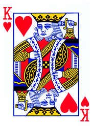 The face of a king of hearts playing card