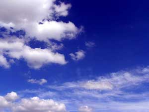 A photograph of a partly cloudy sky