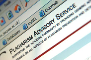 A screenshot image of the title of a document entitled “Plagiarism Advisory Service.”