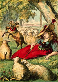 A picture of Little Bo Peep to accompany the nursery rhyme.