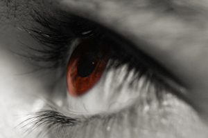 A close up photograph of a human eye.