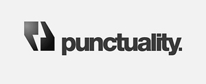 An image of a logo that reads “punctuality.”