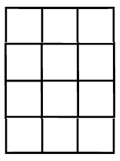 Rectangle divided into 12 equal squares, 3 x 4