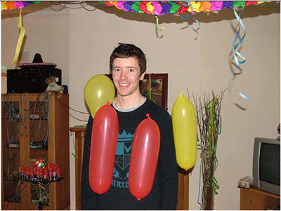 balloons stuck to sweater