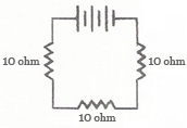 circuit with 3 10-ohm resistors in series