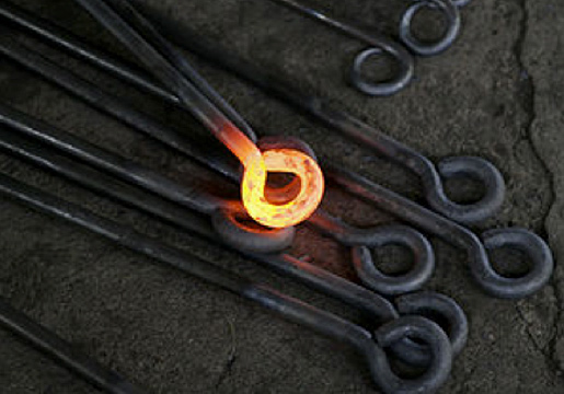 piece of iron glowing red hot