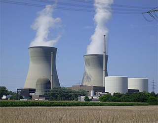 Image is of a nuclear power plant