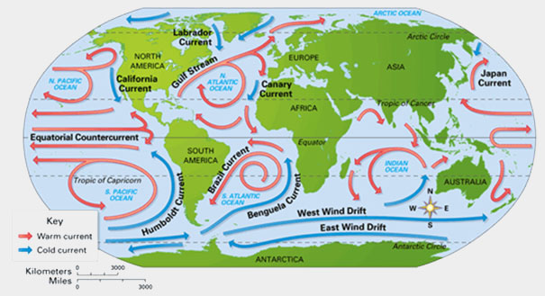 World Water Currents Map Draw A Topographic Map