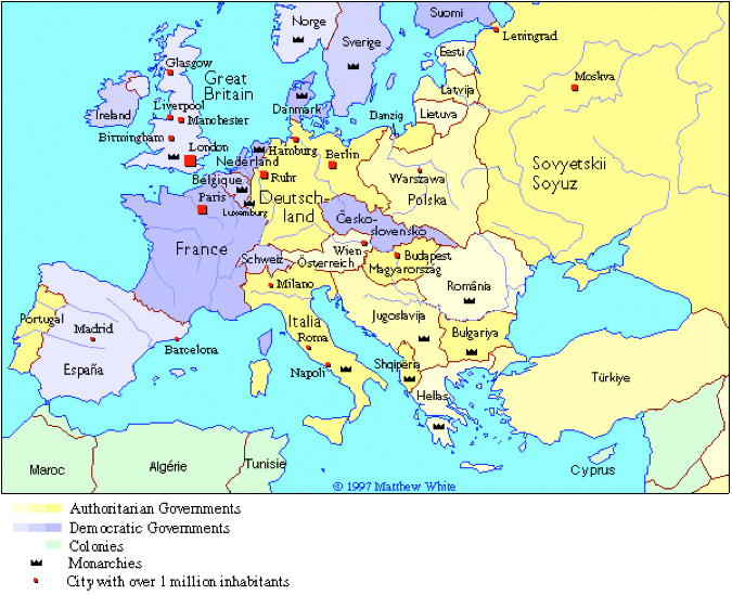 Map Of Europe 1970