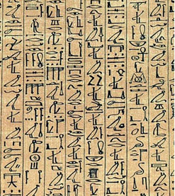 Image of a sample of hieroglyphs on papyrus